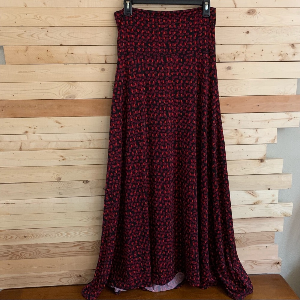 Lularoe Women’s Black Pink red Pull On Stretchable Maxi long shirt size S NWOT